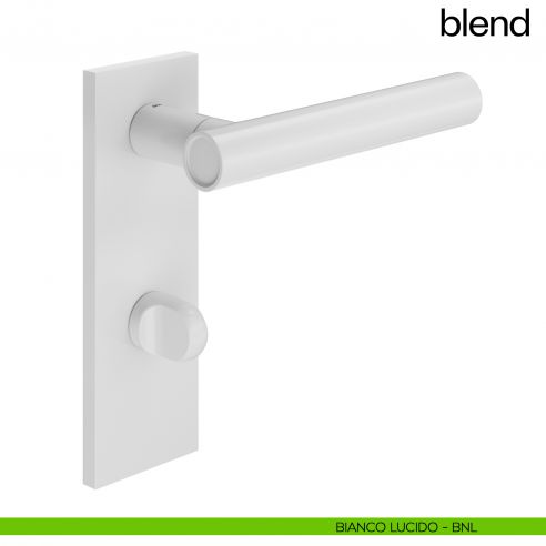 Maniglia per porta Blend dnd handles con placca wc bianco