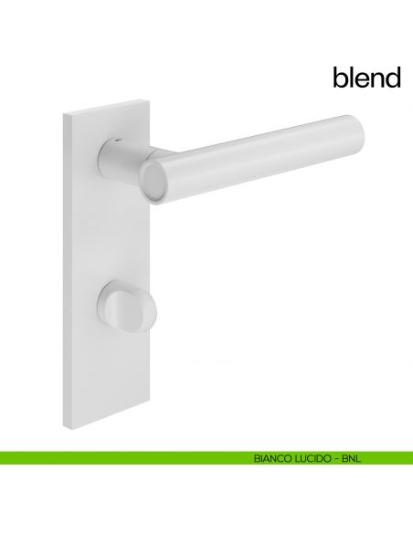 Maniglia per porta Blend dnd handles con placca wc bianco
