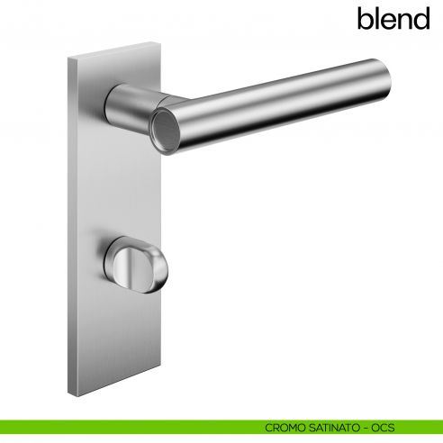 Maniglia per porta Blend dnd handles con placca wc cromo satinato