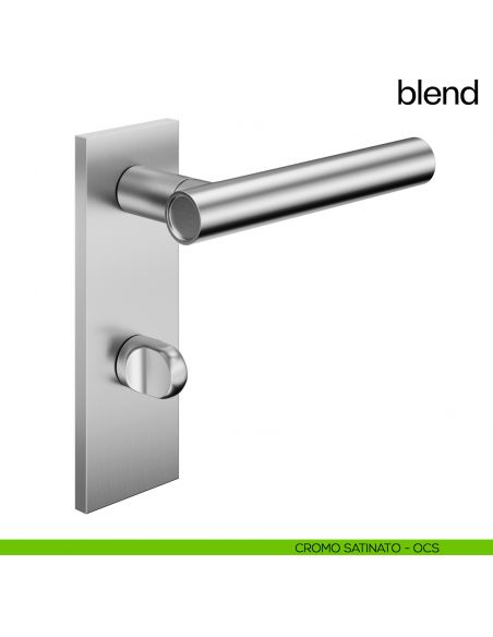 Maniglia per porta Blend dnd handles con placca wc cromo satinato