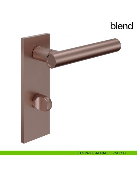 Maniglia per porta Blend dnd handles con placca wc bronzo satinato