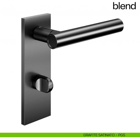 Maniglia per porta Blend dnd handles con placca wc grafite satinato