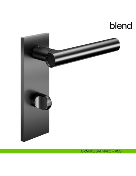 Maniglia per porta Blend dnd handles con placca wc grafite satinato