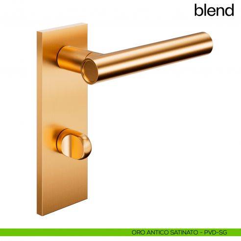 Maniglia per porta Blend dnd handles con placca wc oro antico satinato