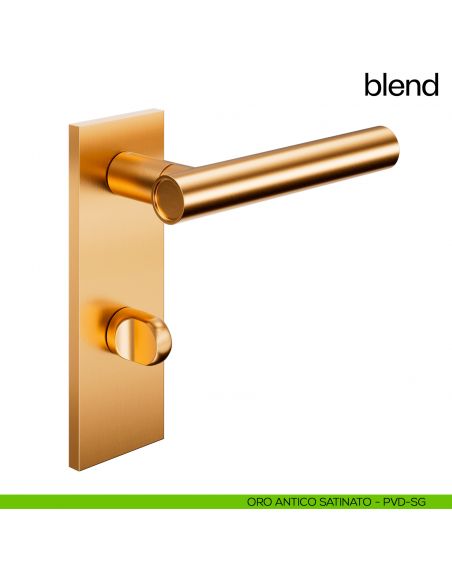 Maniglia per porta Blend dnd handles con placca wc oro antico satinato