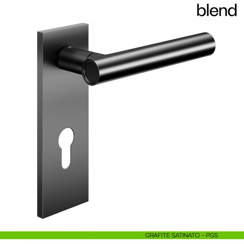 Maniglia per porta Blend dnd handles con placca yale grafite satinato