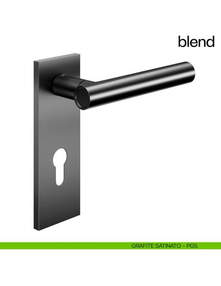 Maniglia per porta Blend dnd handles con placca yale grafite satinato