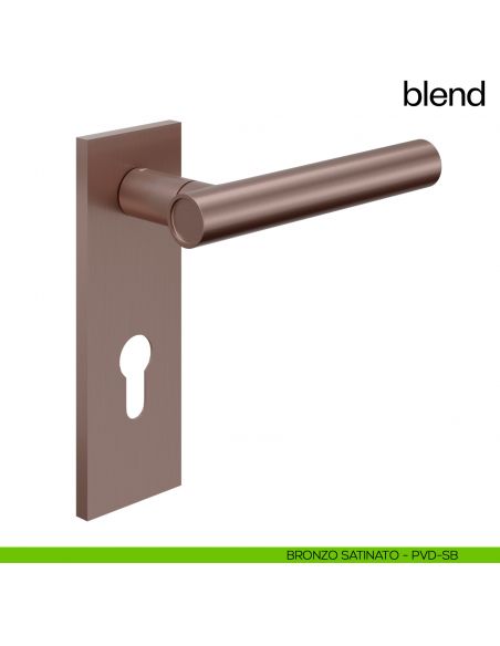 Maniglia per porta Blend dnd handles con placca yale bronzo satinato