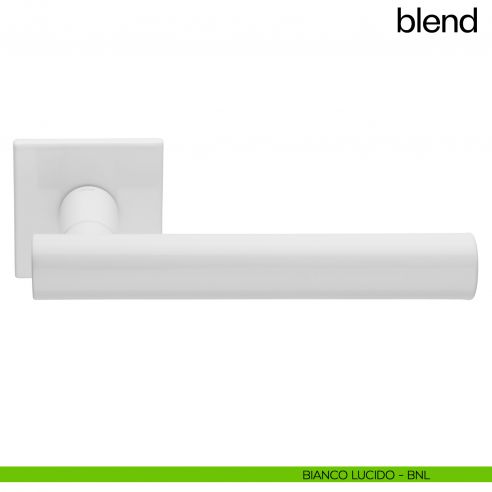 Maniglia per porta Blend dnd Handles con rosetta quadrata bianco lucido