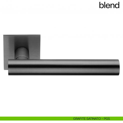 Maniglia per porta Blend dnd Handles con rosetta quadrata PVD grafite satinato