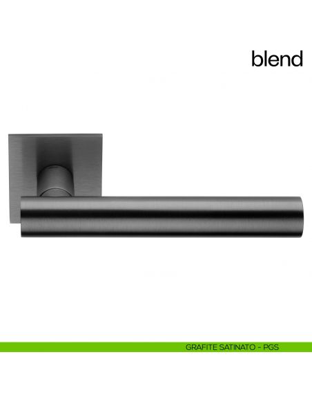 Maniglia per porta Blend dnd Handles con rosetta quadrata PVD grafite satinato