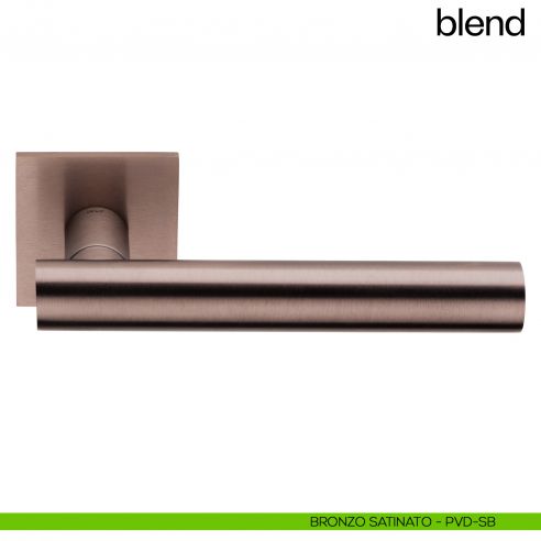 Maniglia per porta Blend dnd Handles con rosetta quadrata bronzo satinato