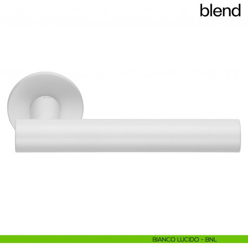 Maniglia per porta Blend dnd Handles con rosetta tonda bianco lucido
