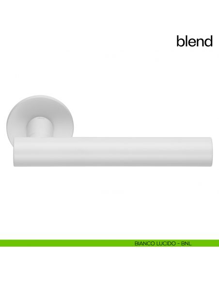 Maniglia per porta Blend dnd Handles con rosetta tonda bianco lucido