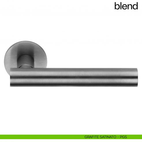 Maniglia per porta Blend dnd Handles con rosetta tonda PVD grafite satinato