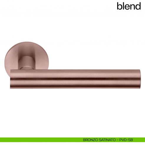 Maniglia per porta Blend dnd Handles con rosetta tonda bronzo satinato