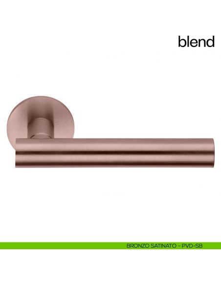 Maniglia per porta Blend dnd Handles con rosetta tonda bronzo satinato