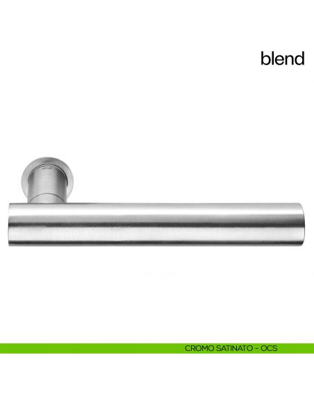 Maniglia per porta Blend dnd handles con rosetta minimale Unico cromo satinato