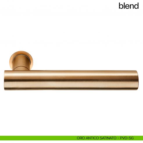 Maniglia per porta Blend dnd handles con rosetta minimale Unico pvd oro antico satinato