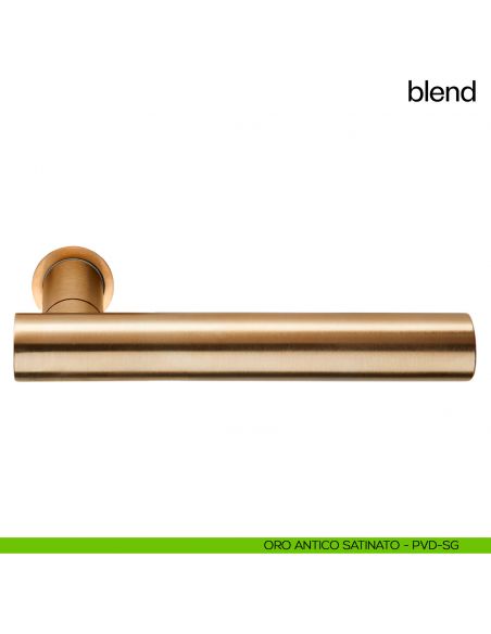 Maniglia per porta Blend dnd handles con rosetta minimale Unico pvd oro antico satinato