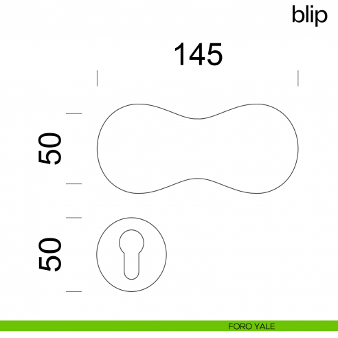 Maniglia per porta Blip dnd Handles foro yale