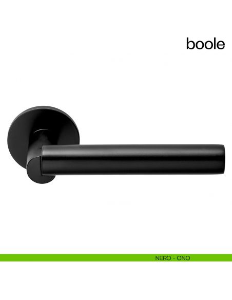 Maniglia per porta Boole dnd Handles  con rosetta fine nero