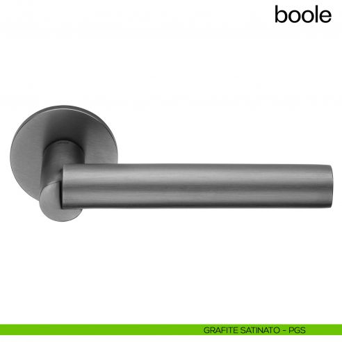 Maniglia per porta Boole dnd Handles con rosetta fine grafite satinato