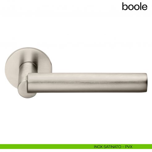 Maniglia per porta Boole dnd Handles  con rosetta fine PVD inox