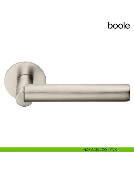 Maniglia per porta Boole dnd Handles  con rosetta fine PVD inox