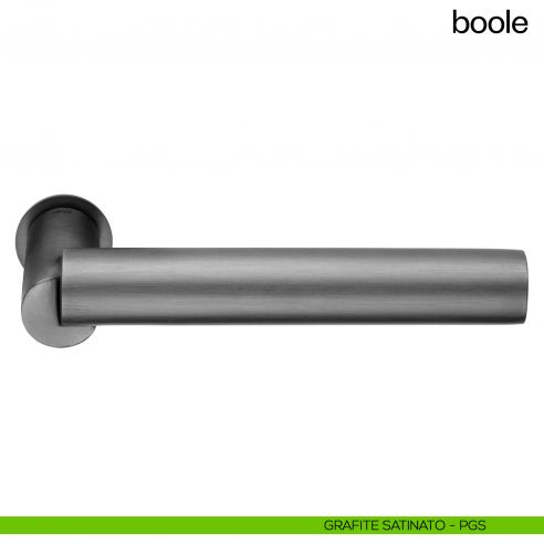 Maniglia per porta Boole dnd handles con rosetta minimale Unico pvd grafite satinato