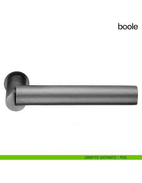 Maniglia per porta Boole dnd handles con rosetta minimale Unico pvd grafite satinato