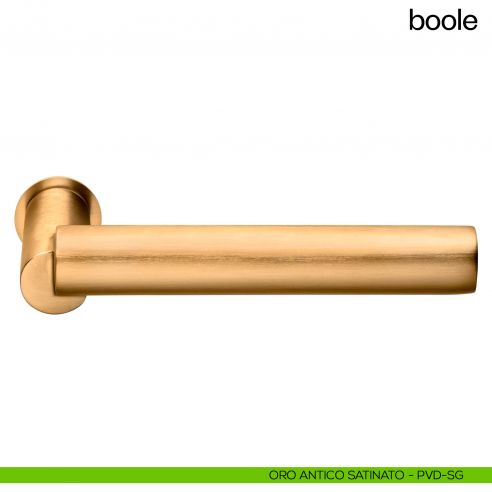 Maniglia per porta Boole dnd handles con rosetta minimale Unico pvd oro antico satinato