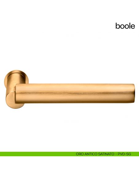 Maniglia per porta Boole dnd handles con rosetta minimale Unico pvd oro antico satinato