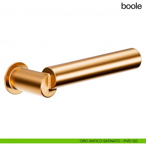 Maniglia per porta Boole dnd handles con rosetta minimale Unico pvd oro antico satinato