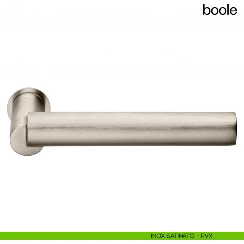 Maniglia per porta Boole dnd handles con rosetta minimale Unico pvd inox satinato