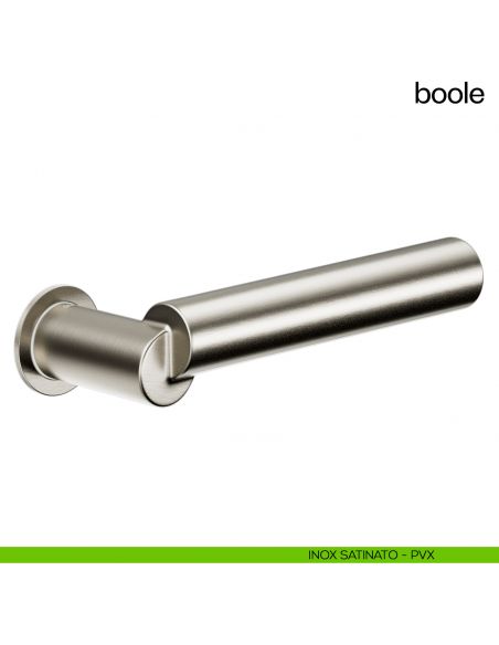 Maniglia per porta Boole dnd handles con rosetta minimale Unico pvd inox satinato