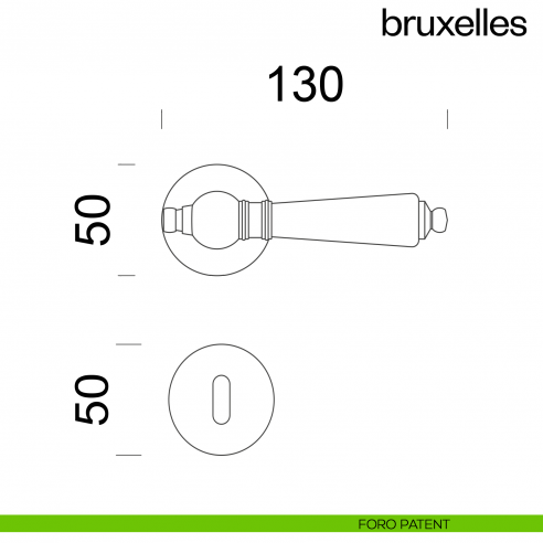 Maniglia per porta Bruxelles dnd Handles foro patent