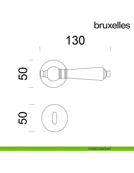Maniglia per porta Bruxelles dnd Handles foro patent