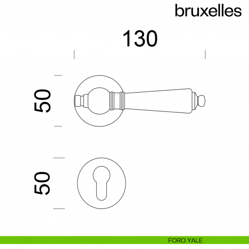 Maniglia per porta Bruxelles dnd Handles foro yale