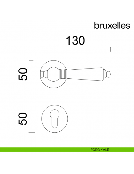 Maniglia per porta Bruxelles dnd Handles foro yale