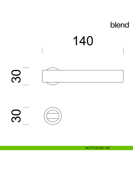 Maniglia per porta Blend dnd handles con rosetta minimale Unico nottolino wc