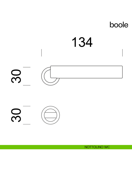 Maniglia per porta Boole dnd handles con rosetta minimale Unico nottolino wc
