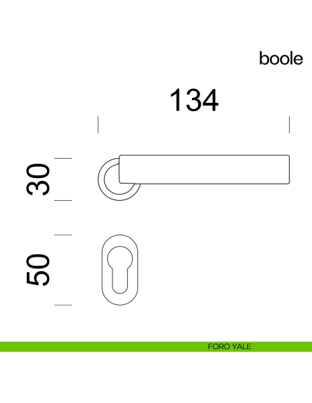 Maniglia per porta Boole dnd handles con rosetta minimale Unico foro yale