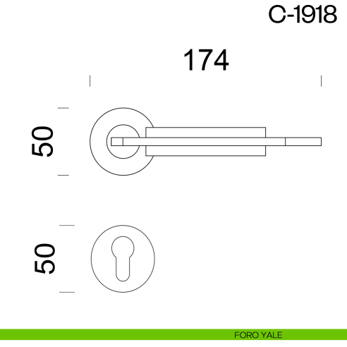 Maniglia per porta C-1918 dnd Handles foro yale