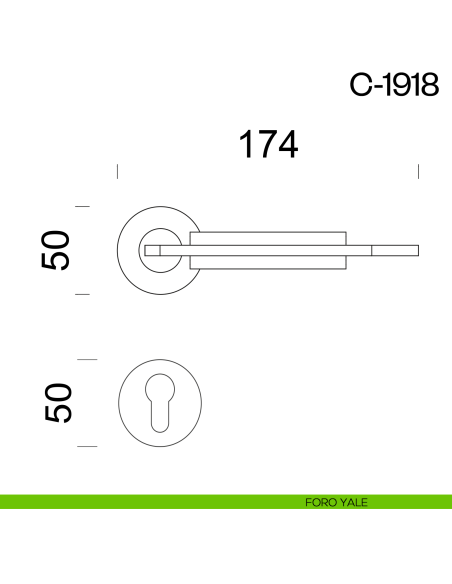 Maniglia per porta C-1918 dnd Handles foro yale
