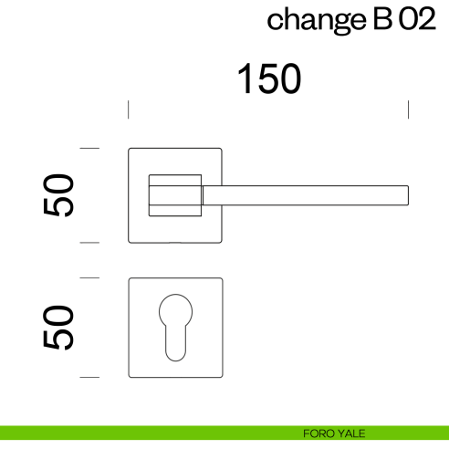 Maniglia per porta Change-B 02 dnd Handles foro yale