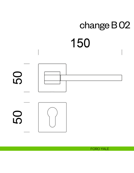 Maniglia per porta Change-B 02 dnd Handles foro yale