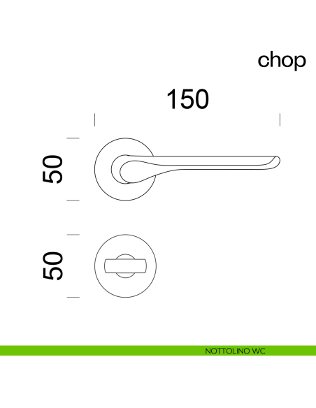 Maniglia per porta Chop dnd Handles nottolino wc