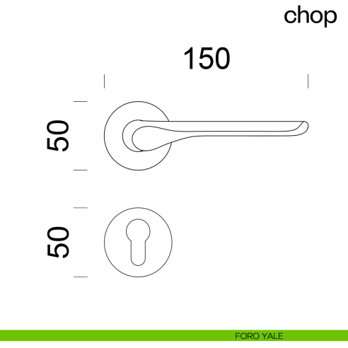 Maniglia per porta Chop dnd Handles foro yale