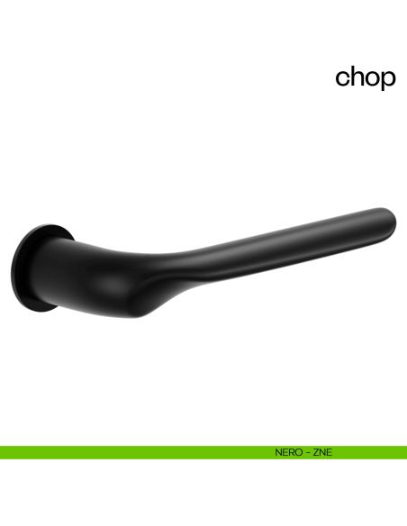 Maniglia per porta Chop dnd handles con rosetta minimale Unico nero